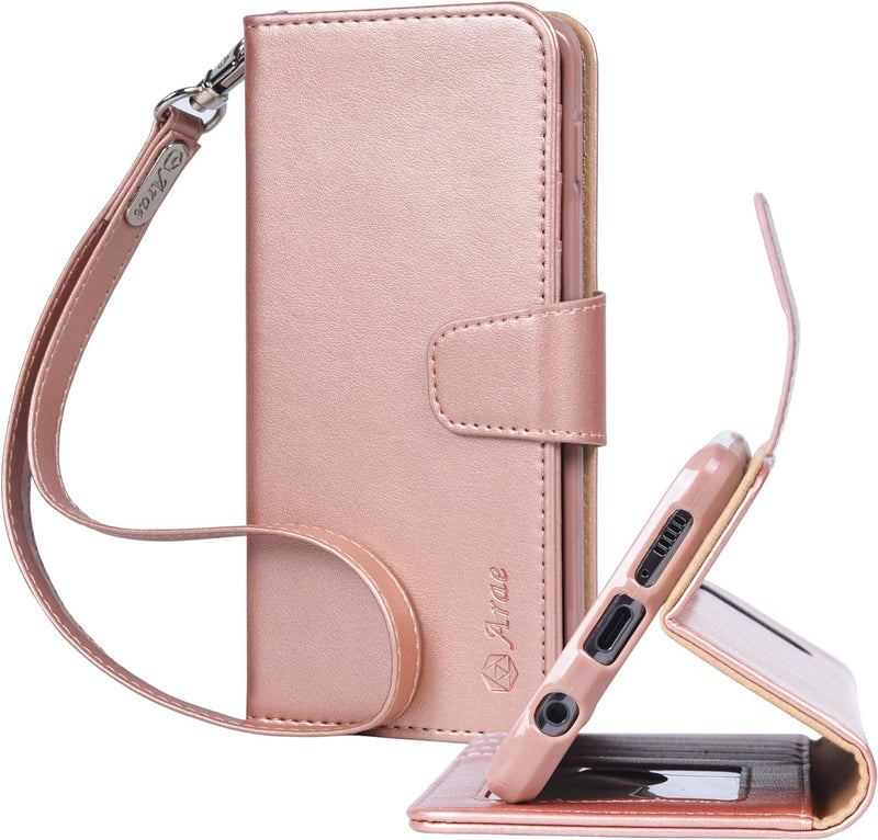 Samsung Galaxy S24 Ultra 5G Wallet Kickstand Wristlet Strap Rose Gold - Gorilla Cases