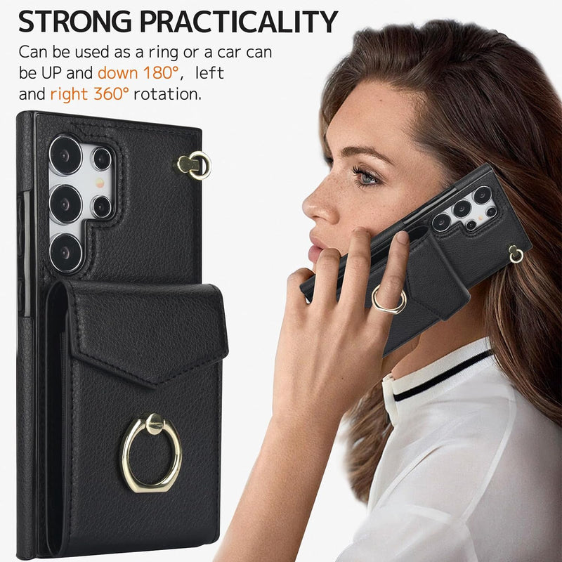 Samsung Galaxy S24 Ultra Case Wallet Card Holder Stand 4Card Slot Leather Case - Gorilla Cases