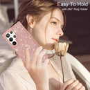 Samsung Galaxy S24 Ultra Wallet Glitter 5 Card Holder 360°Rotation Ring Stand Shockproof Cover