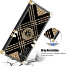 Samsung Galaxy S25 Plus Elegant Metal Corners & Ring Kickstand Case