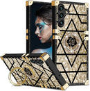 Samsung Galaxy S25 Plus Elegant Metal Corners & Ring Kickstand Case