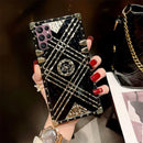 Samsung Galaxy S25 Plus Elegant Metal Corners & Ring Kickstand Case