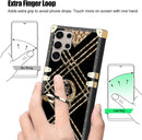 Samsung Galaxy S25 Plus Elegant Metal Corners & Ring Kickstand Case
