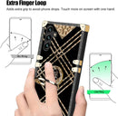 Samsung Galaxy S25 Plus Elegant Metal Corners & Ring Kickstand Case