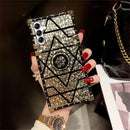 Samsung Galaxy S25 Plus Elegant Metal Corners & Ring Kickstand Case