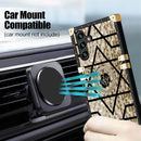 Samsung Galaxy S25 Plus Elegant Metal Corners & Ring Kickstand Case