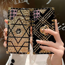 Samsung Galaxy S25 Plus Elegant Metal Corners & Ring Kickstand Case