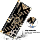 Samsung Galaxy S25 Plus Elegant Metal Corners & Ring Kickstand Case