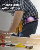 Samsung Galaxy S25 Ultra Rugged Heavy - Duty Holster Case with 360° Rotating Belt Clip