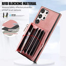 Premium Samsung Galaxy S25 Ultra Leather Wallet Case with Card Slots