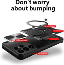 Military grade shockproof Galaxy S25 Ultra case dual layer rotatable ring kickstand magnetic car mount support