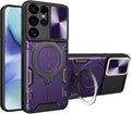 Military grade shockproof Galaxy S25 Ultra case dual layer rotatable ring kickstand magnetic car mount support
