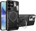 Military grade shockproof Galaxy S25 Ultra case dual layer rotatable ring kickstand magnetic car mount support