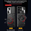 Military grade shockproof Galaxy S25 Ultra case dual layer rotatable ring kickstand magnetic car mount support