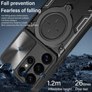 Military grade shockproof Galaxy S25 Ultra case dual layer rotatable ring kickstand magnetic car mount support