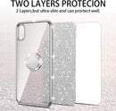 Glitter case for Samsung Galaxy S25 Ultra shockproof rotating ring kickstand bling wireless charging cover
