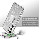 Glitter case for Samsung Galaxy S25 Ultra shockproof rotating ring kickstand bling wireless charging cover