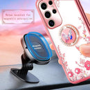 Glitter case for Samsung Galaxy S25 Ultra shockproof rotating ring kickstand bling wireless charging cover