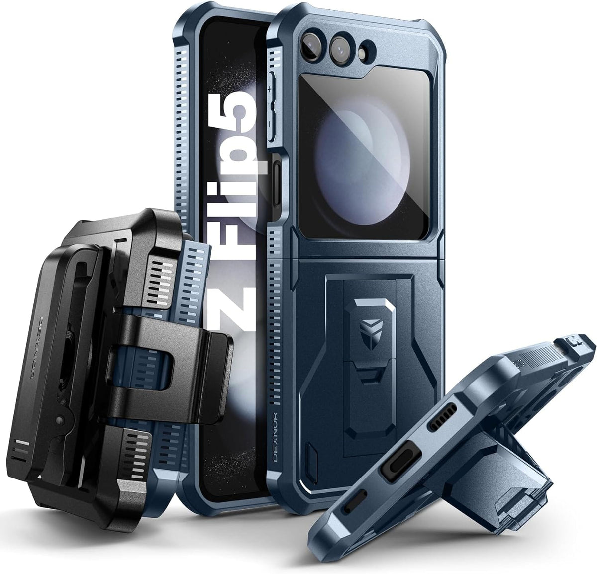 Galaxy Z Flip 5 Rugged Case with Holster & Kickstand