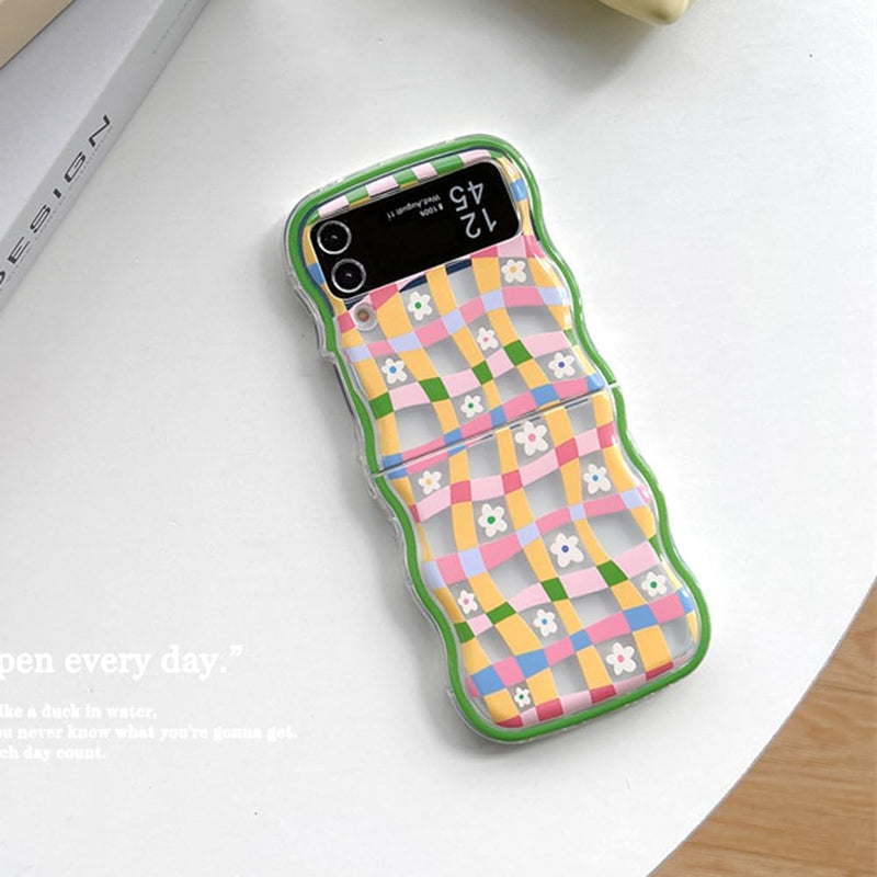 Samsung Galaxy Z Flip 5 Checker and Flower Print, Cute Woman Case - Gorilla Cases