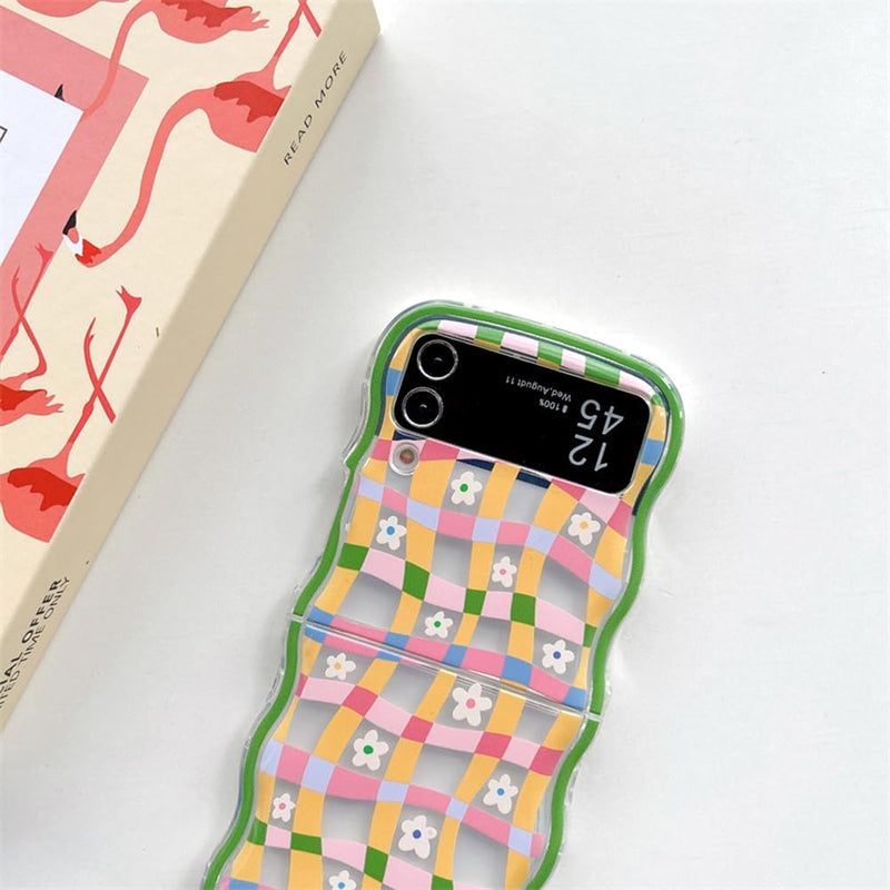 Samsung Galaxy Z Flip 5 Checker and Flower Print, Cute Woman Case - Gorilla Cases