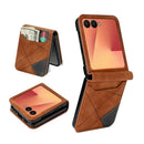 Samsung Galaxy Z Flip 8 Color-Splice Leather Card Case