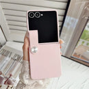 Samsung Galaxy Z Flip 8 Leather Case with Grip Strap