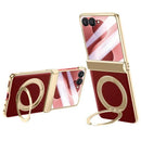 Samsung Galaxy Z Flip 8 Ring Kickstand Case with Tempered Glass