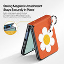Samsung Galaxy Z Flip8 Floral Leather Case with Ring Holder & Strap