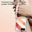 Samsung Galaxy Z Flip8 Leather Case with Wrist Strap & Hinge Protection