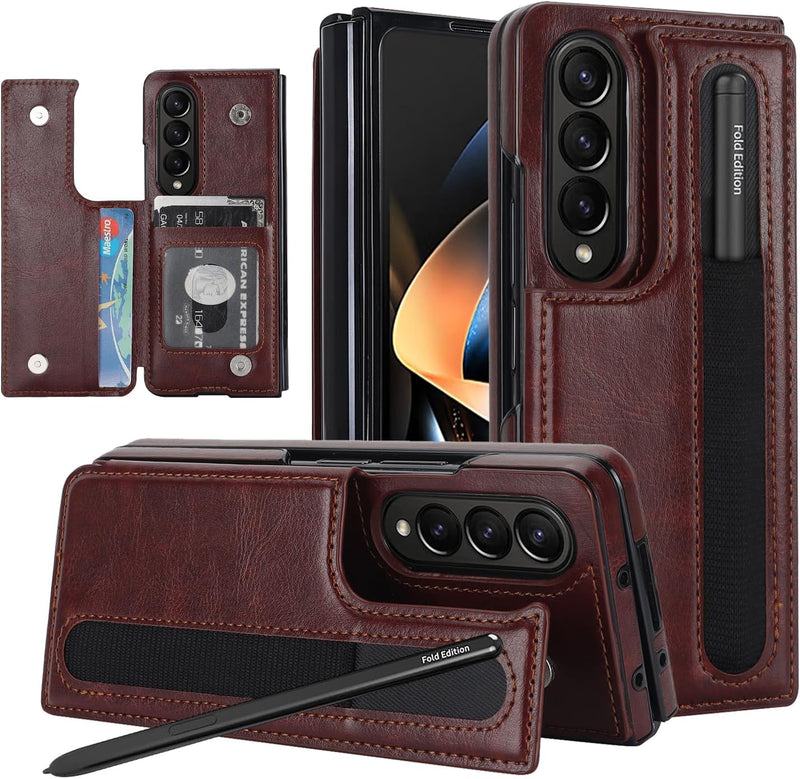 Samsung Galaxy Z Fold 3 5G Wallet Cover Pen SPen Slot Credit Card Holder - Gorilla Cases