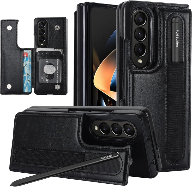 Samsung Galaxy Z Fold 3 5G Wallet Cover Pen SPen Slot Credit Card Holder - Gorilla Cases