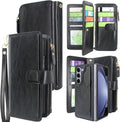 Samsung Galaxy Z Fold 5 5G Z Fold 5 Cash Coin Zipper Pocket 12 Card Slots Holder