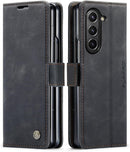 Samsung Galaxy Z Fold 5 Classic Design Leather Flip Card Holder Slot Shockproof Protective Cover