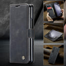 Samsung Galaxy Z Fold 5 Classic Design Leather Flip Card Holder Slot Shockproof Protective Cover