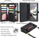 Samsung Galaxy Z Fold 5 Wallet Blocking Card Holder PU Leather Flip Phone Case
