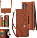 Samsung Galaxy Z Fold 5 Wallet Case S Pen Holder Crossbody Lanyard Strap Wrist Stylish Protective Cover