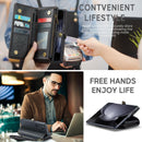Samsung Galaxy Z Fold 5 Wallet S Pen Holder PU Leather Strap Wristlet Flip Magnetic Closure Card Holder