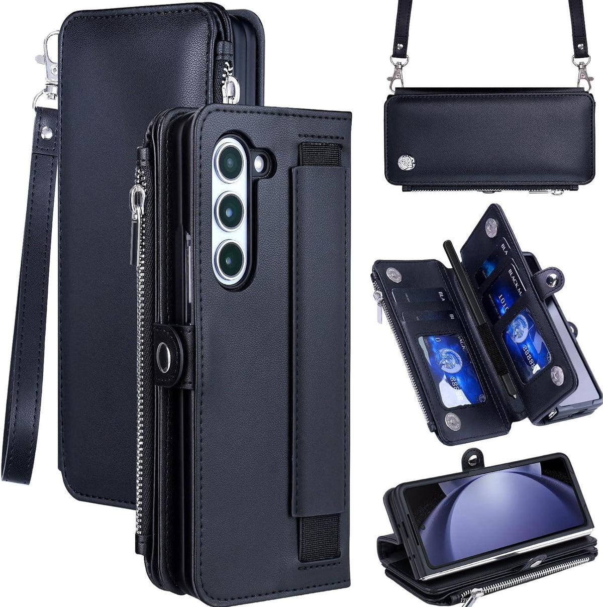 Galaxy Z Fold 5 Wallet Case — S Pen Holder + Bumper
