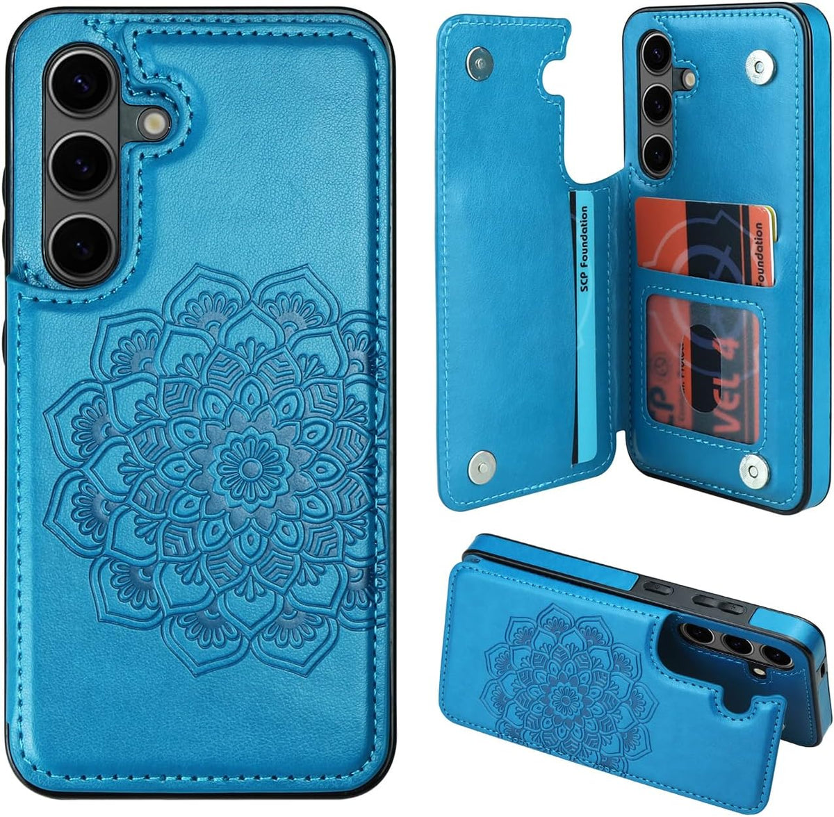 Galaxy S24 Ultra Mandala Card Holder Back Flip Case