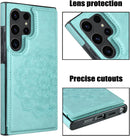 Samsung S24 Ultra Case Card Holder Flower Magnetic Back Flip Case