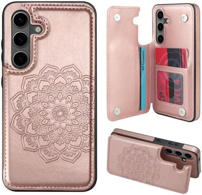 Galaxy S24 Ultra Mandala Card Holder Back Flip Case