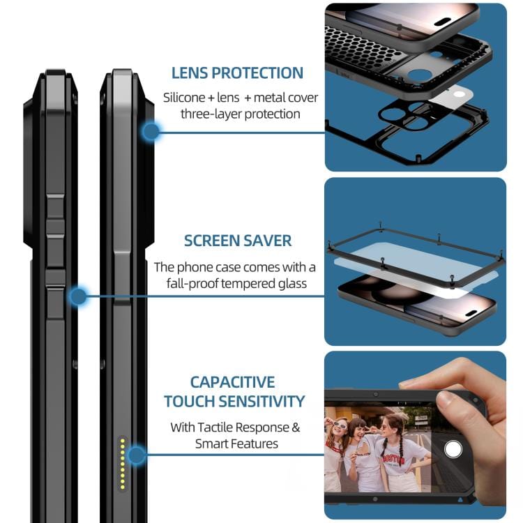 Shockproof IP54 Life Waterproof Phone Case, For iPhone 17 Pro Max, For iPhone 17 Pro, For iPhone 17, For iPhone 17 Air, For iPhone 16e, For iPhone 16 Pro Max, For iPhone 16 Pro, For iPhone 16 Plus, For iPhone 16