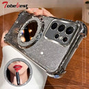 Shockproof Plating Case for Samsung Galaxy S26 S25 Edge Ultra plus Mirror Magnetic Holder Cover