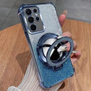 Shockproof Plating Case for Samsung Galaxy S26 S25 Edge Ultra plus Mirror Magnetic Holder Cover
