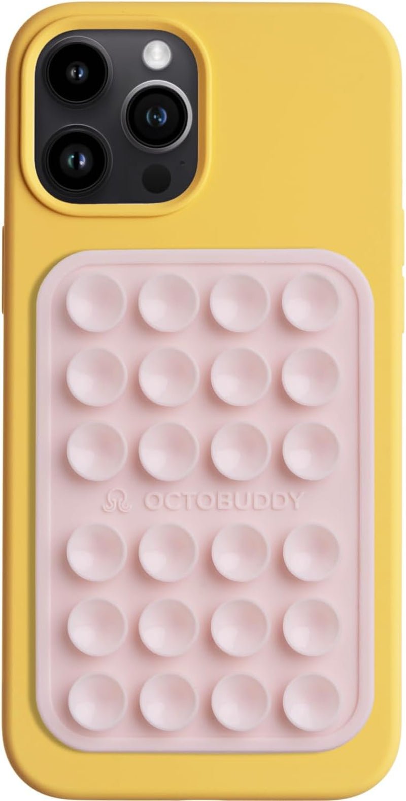 Silicone Suction Phone Case Adhesive Mount - Hands - Free, Strong Grip Holder for Selfies and Videos - Durable, Easy to Use - Iphone and Android Compatible - 2.25″ X 3.25″, Chalk Pink