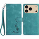 Skin Feel Embossed Feather Leather Phone Case, For iPhone 17 Pro Max