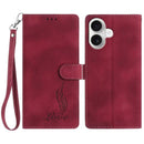 Skin Feel Embossed Feather Leather Phone Case, For iPhone 17 Pro Max