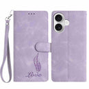 Skin Feel Embossed Feather Leather Phone Case, For iPhone 17 Pro Max