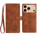 Skin Feel Embossed Feather Leather Phone Case, For iPhone 17 Pro Max
